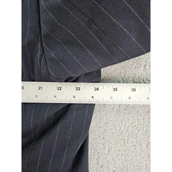 Brooks Brothers Suit Jacket 46 R Blue Wool Striped Brooksease Makers Luxury USA